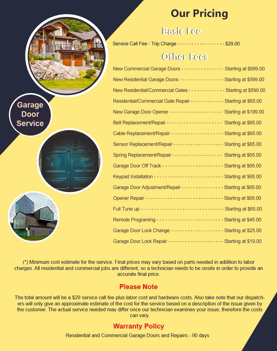 Elite Garage Door Service Novi, MI 248-434-3373 - pricelist6
